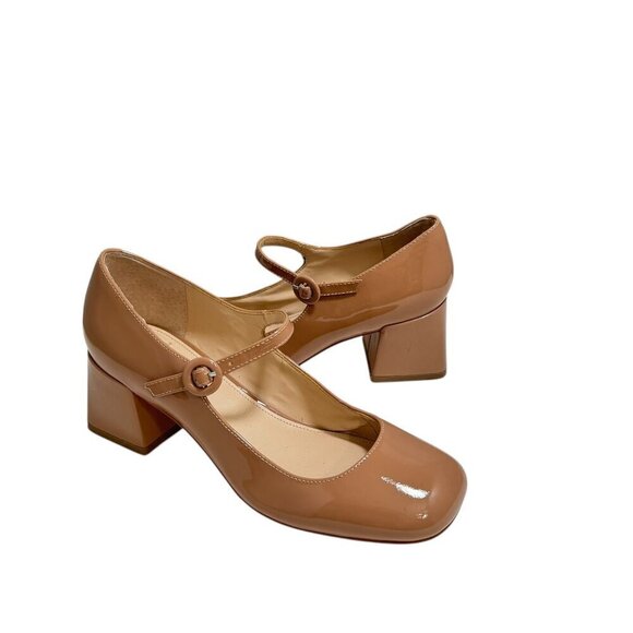 Marc Fisher LTD Women's Nessily mary jane Pump Nude patent Leather size 9 M New - Picture 3 of 7